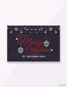 Download Chalkboard Merry Christmas Greeting Card Template for free