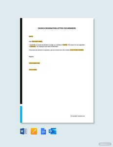 Download Church Resignation Letter for Members for free