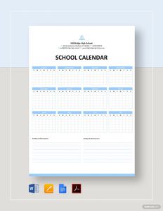 Download Blank School Calendar Template for free