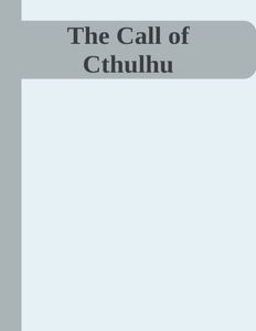 Download The Call of Cthulhu for free