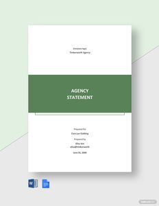Download Sample Agency Statement Template for free
