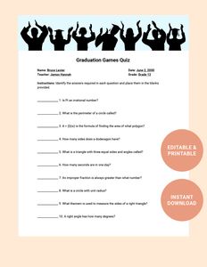 Download Graduation Games Quiz Template for free