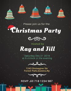 Download Chalkboard Christmas Invitation Card Template for free