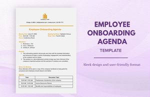 Download Employee Onboarding Agenda Template for free