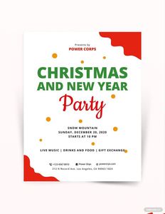 Download Christmas & New Year Party Flyer Template for free