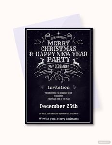 Download Vintage Merry Christmas Invitation Template for free