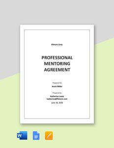 Download Professional Mentoring Agreement Template for free
