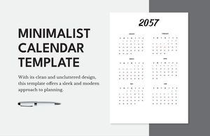 Download Minimalist Calendar Template for free