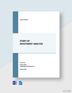 Download Startup Investment Analysis Template for free