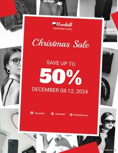 Download Christmas Holiday Savings Sale Flyer Template for free