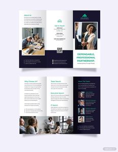 Download Simple Employment Agency Tri-Fold Brochure Template for free