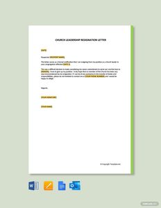 Download Church Leadership Resignation Letter for free