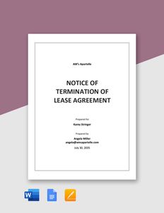 Download Notice Of Termination Of Lease Agreement Template for free