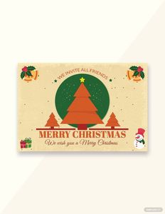 Download Merry Christmas Invitation Card Template for free