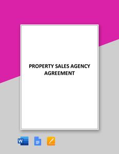 Download Sample Property Sales Agency Agreement Template for free