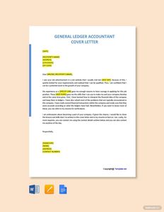 Download General Ledger Accountant Cover Letter for free