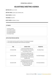 Download Adjustable Meeting Agenda Template for free