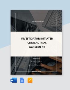 Download Investigator Initiated Clinical Trial Agreement Template for free