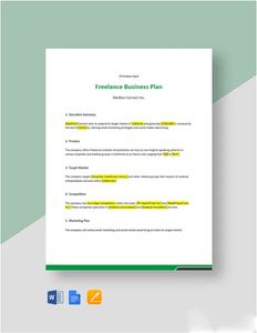 Download One Page Freelance Business Plan Template for free