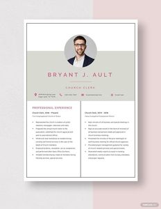 Download Church Clerk Resume for free