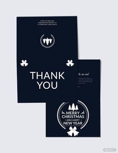 Download Modern Christmas and New Year Thank You Card Template for free
