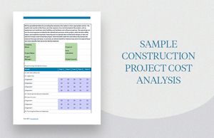Download Sample Construction Project Cost Analysis Template for free