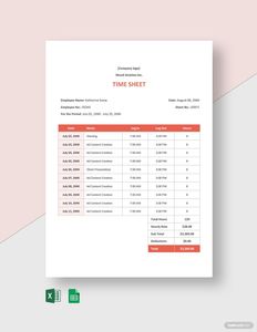 Download Ad Agency Timesheet Template for free