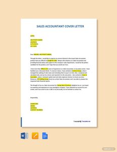 Download Sales Accountant Cover Letter for free
