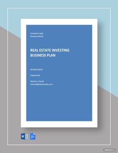 Download Real Estate Investing Business Plan Template for free