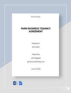 Download Farm Business Tenancy Agreement Template for free