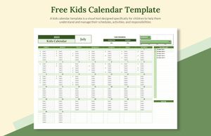 Download Kids Calendar Template for free