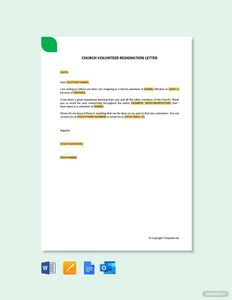 Download Church Volunteer Resignation Letter for free