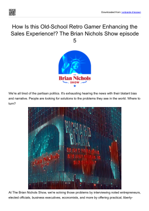 Download THE BRIAN NICHOLS B2B PODCAST GUEST RICHARD BLANK COSTA RICA'S CALL CENTER..pdf for free