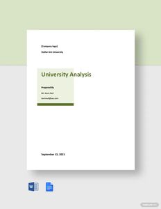 Download Sample University Analysis Template for free