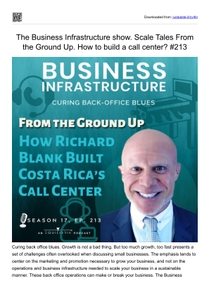 Download The Business Infrastructure show. Scale Tales From the Ground Up. How to build a call center.pdf for free