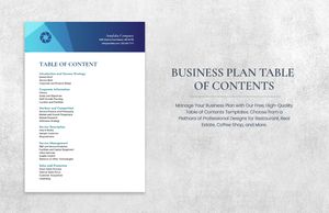 Download Business Plan Table of Contents Template for free