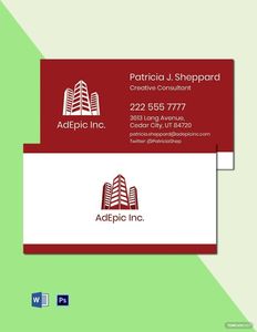 Download Sample Agency Business Card Template for free
