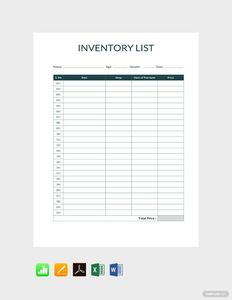 Download Simple Inventory Template for free