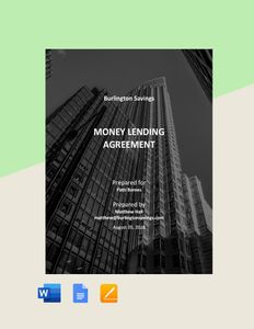 Download Money Lending Agreement Template for free
