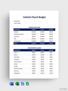 Download Catholic Church Budget Template for free