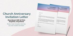 Download Church Anniversary Invitation Letter for free