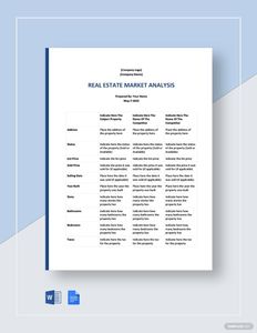 Download Sample Real Estate Market Analysis Template for free