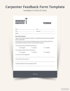 Download Carpenter Feedback Form Template for free