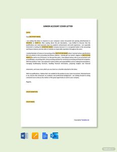 Download Junior Accountant Cover Letter Template for free