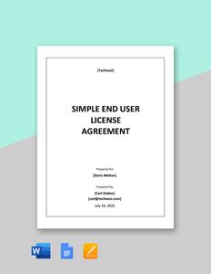 Download Simple End User License Agreement Template for free