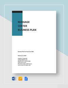 Download Massage Center Business Plan Template for free