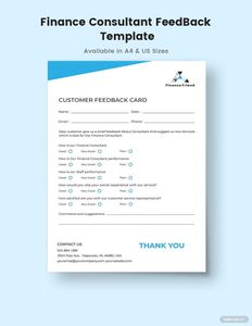Download Finance Consultant Feedback Form Template for free