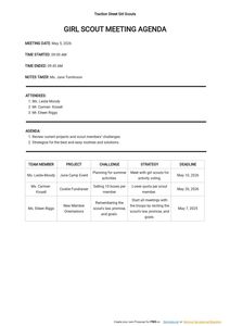 Download Girl Scout Meeting Agenda Template for free