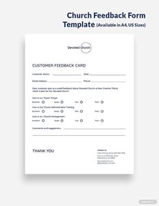 Download Church Feedback Form Template for free