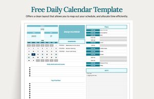 Download Daily Calendar Template for free